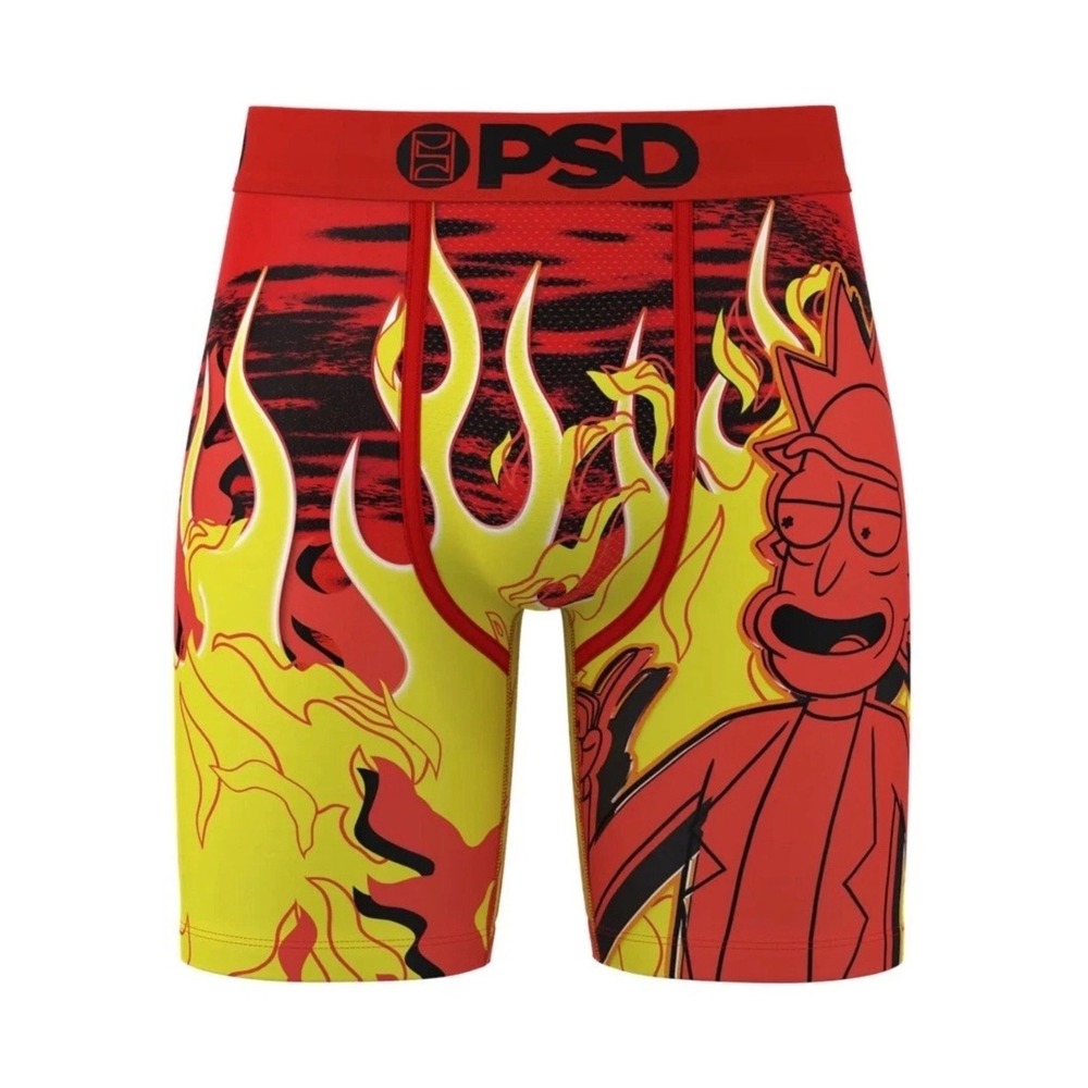 PSD Men Rick and Morty Heat Boxer Briefs Red Flame Rick Sanchez Medium 424180028